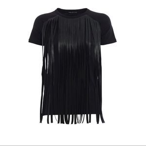 Neil Barrett fringe T-shirt top. Made in Italy.